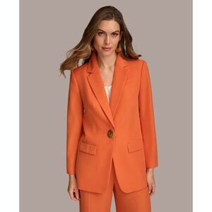 Donna Karan Women's One-Button Blazer Orange Size 6 MSRP $169